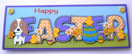 Kosmo Dog and Chicks Easter Large Dl by Margaret Scott