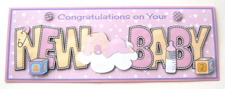 Cute Baby Girl on Cloud New Baby Large Dl by Margaret Scott