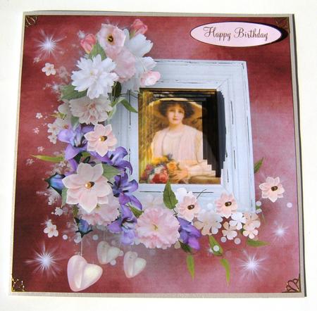 Hearts and Flowers Portrait with Pyramid Layers by Margaret Scott