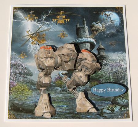 Into the Future Robot with Decoupage by Margaret Scott
