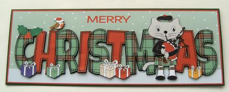Bagpiper Max the Cat Christmas Large Dl by Margaret Scott