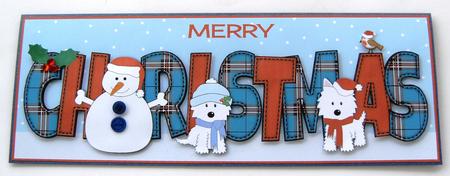 Jazz Dogs & Snowman Christmas Large Dl 2 by Margaret Scott