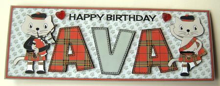 Bagpiper & Highland Fling Max the Cat Ava Large Dl by Margaret Scott