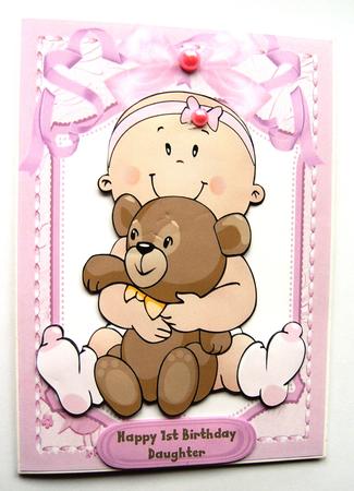 Happy 1st Birthday Little Girl by Margaret Scott