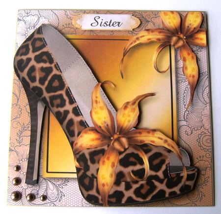 Animal Print Shoe & Orchid on Lacey Square by Margaret Scott