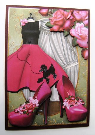 Pink Poodle Dress, Shoes & Roses by Margaret Scott
