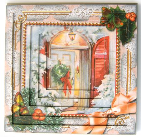 Christmas Welcome Door Holly 8inch Square Tunnel Kit by Margaret Scott