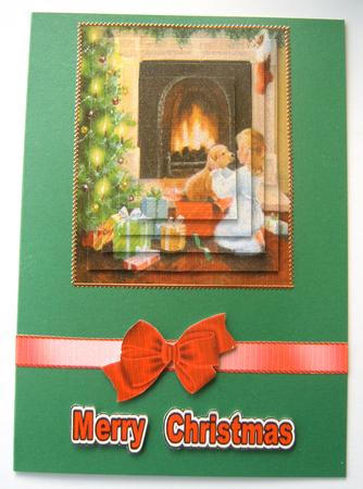 Christmas Time , Little Girl with Her Puppy by Margaret Scott
