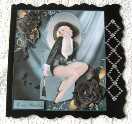 Noirpassion Pin Up Topper with Decoupage by Margaret Scott