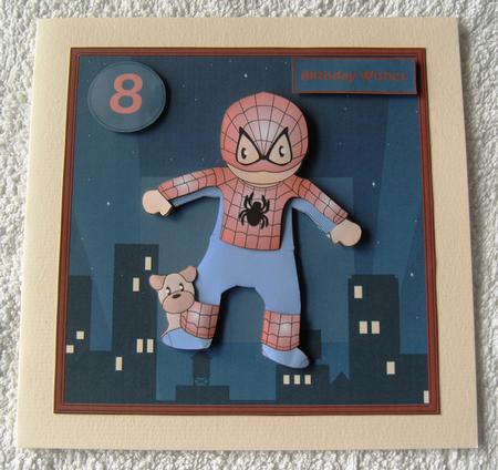 Spider Hero Card with Decoupage by Margaret Scott