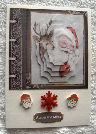 Santa Sings Carols Card with Shaped Layers by Margaret Scott