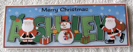 Santas & Snowman Ashley Large Dl by Margaret Scott