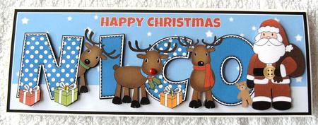 Santa and His Reindeers Nico Large Dl by Margaret Scott