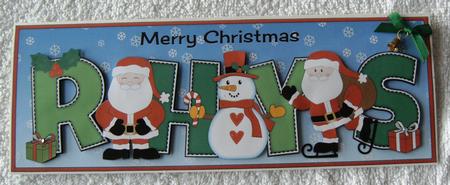 Santas & Snowman Rhys Large Dl by Margaret Scott