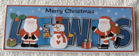 Santas & Snowman Lewis Large Dl by Margaret Scott