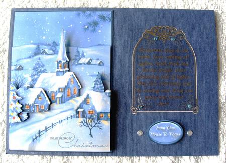 Snowy Village Decoupage by Margaret Scott