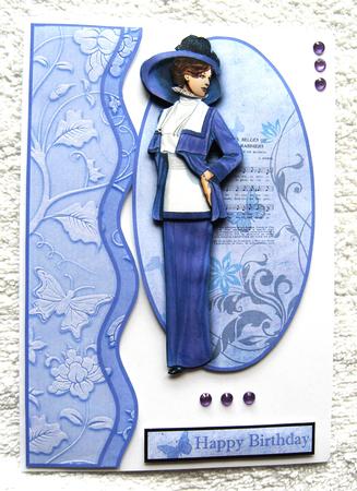 Vintage Lady in Lilac Topper Decoupage by Margaret Scott