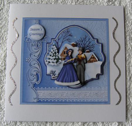 Vintage Carol Singers in Winter Christmas Decoupage by Margaret Scott