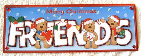 Romantic Christmas Teddies Friends Large Dl by Margaret Scott
