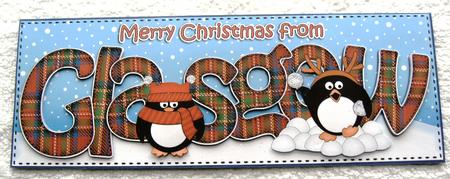Large Dl Christmas from Glasgow Pip Penguin 3D Decoupage by Margaret Scott
