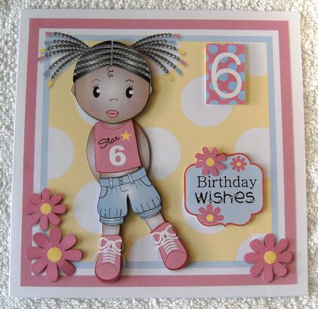 Jada in Sneakers Girls Birthday Topper by Margaret Scott