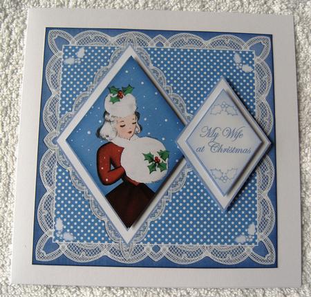 Winter Lady My Wife 7in Double Diamond Topper by Margaret Scott