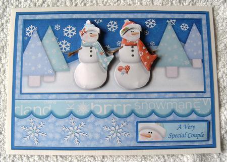 Mr and Mrs Snowman Christmas Decoupage by Margaret Scott