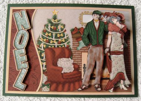 Vintage Christmas Couple by Fire Decoupage by Margaret Scott