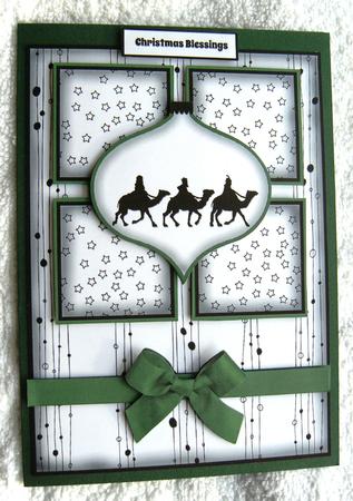 Christmas Decoration Wise Men Silhouette 4 Square Card by Margaret Scott