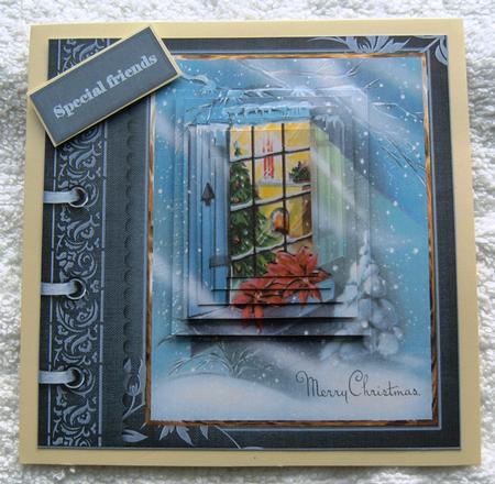 Window at Christmas Card with Pyramid Stacker by Margaret Scott