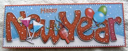 Large Dl New Year Celebrations 3D Decoupage by Margaret Scott