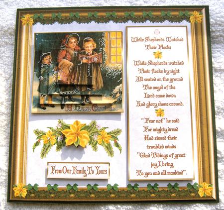 Christmas Vintage Shepherds approx: 8x8ins Mini Kit by Margaret Scott