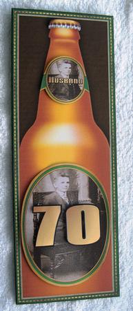 70th Birthday Ale 1 - Large Dl Quick Card with 3D Decoupage by Margaret Scott