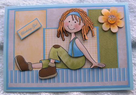 Curly Top Card Front with Decoupage by Margaret Scott
