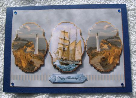 Sailing the Seas Panel Card with Toppers by Margaret Scott