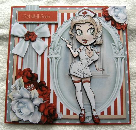The Naughty Nurse! Card Front Kit by Margaret Scott