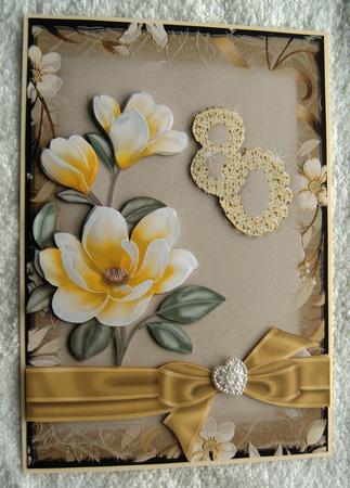 Lemon Magnolia 80 Card Fronts with Decoupage by Margaret Scott