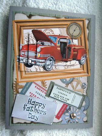 Red Retro Car - Fathers Day #5 by Margaret Scott
