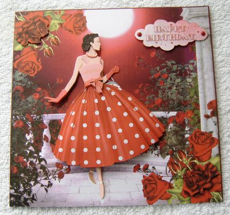1950's Lady Polka Dots and Red Roses Mini Kit by Margaret Scott