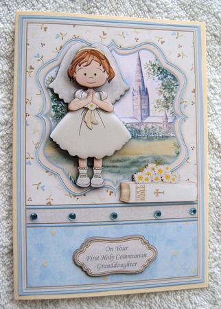 First Holy Communion Girl & Bible Topper & Decoupage by Margaret Scott