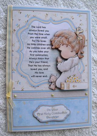 Communion Girl Prayer Card Topper & Decoupage by Margaret Scott