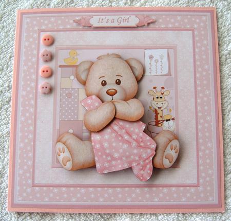 New Baby Girl Baby Blanket 8x8 Mini Kit & Decoupage by Margaret Scott