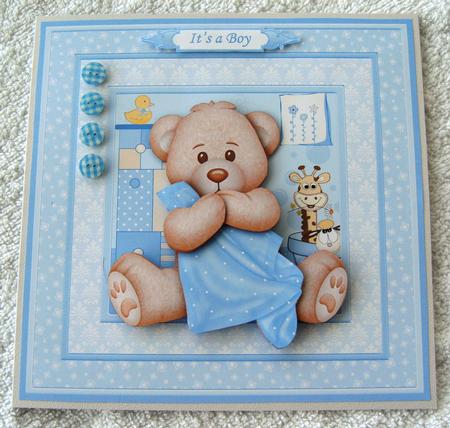 New Baby Boy Baby Blanket 8x8 Mini Kit & Decoupage by Margaret Scott
