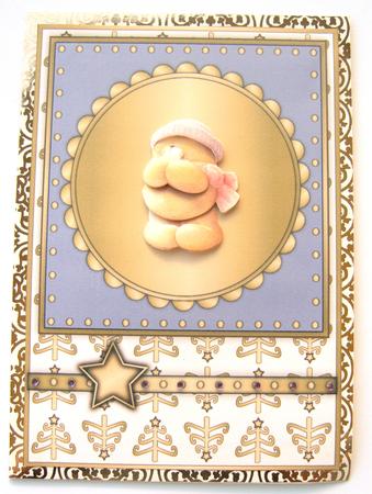 Christmas Blank Card Fronts in Lilac and White by Margaret Scott