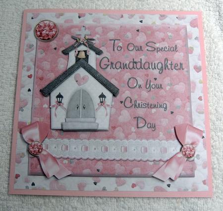8x8pink Church Christening Cardkit Our Special Granddaughter by Margaret Scott
