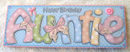 Large Dl Birthday Auntie Quick Card N 3D Decoupage by Margaret Scott