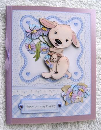 Hoppy Birthday Mum Lavender by Margaret Scott