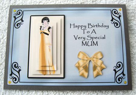 Gold Deco Lady - Birthday Mum by Margaret Scott