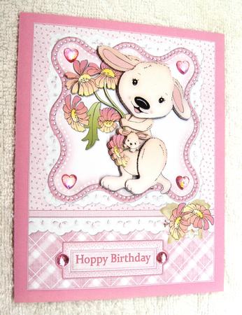Hoppy Birthday Mum Pink by Margaret Scott
