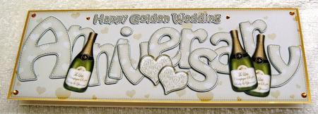 Golden Wedding Anniversary Large Dl Quick Card N 3D Decoupag by Margaret Scott